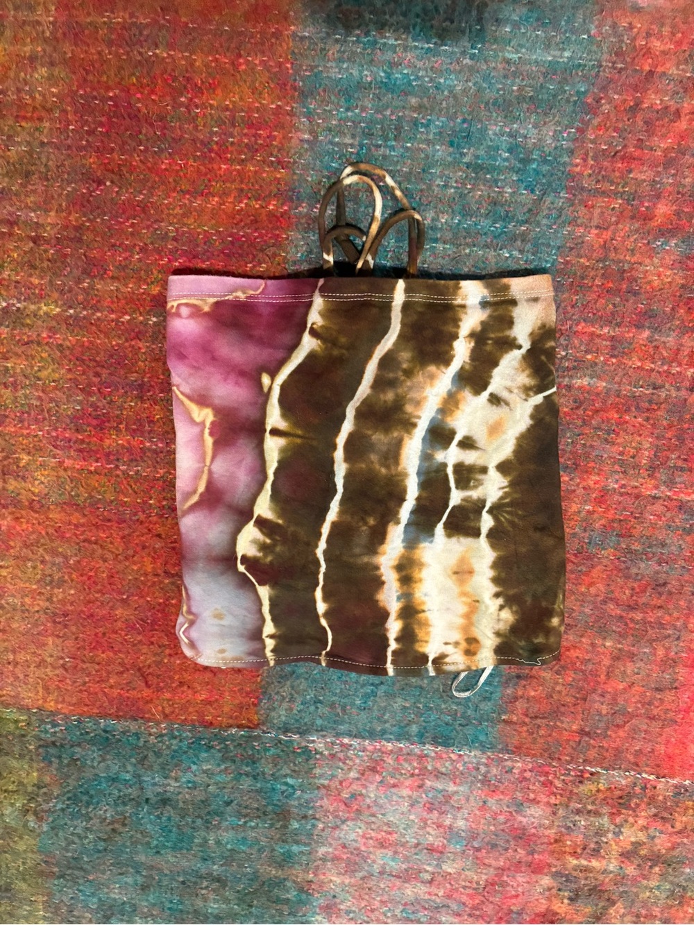 Tie-Dye Crop Tube Top in Purple and Brown